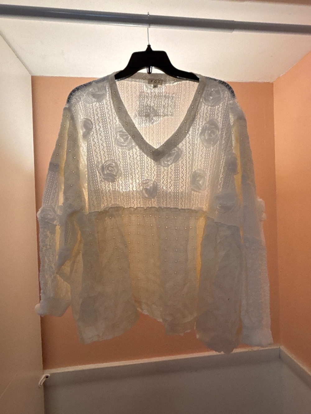 POL ivory lace top